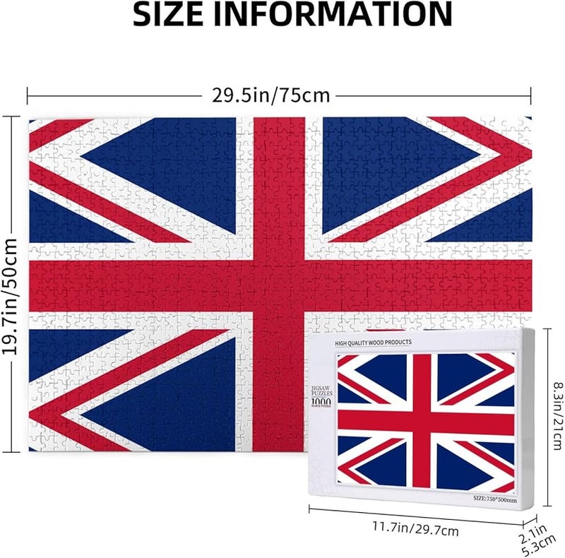 لغز علم بريطانيا 1000 قطعة للكبار هدية ديكور منزلي 29.5 × 19.7 بوصة - Image 3